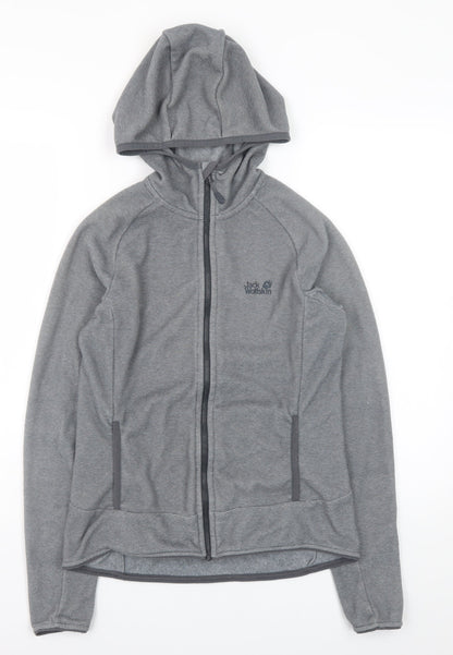 Unisex Adults UK Size S Jack Wolfskin Grey Full Zip Hoodie