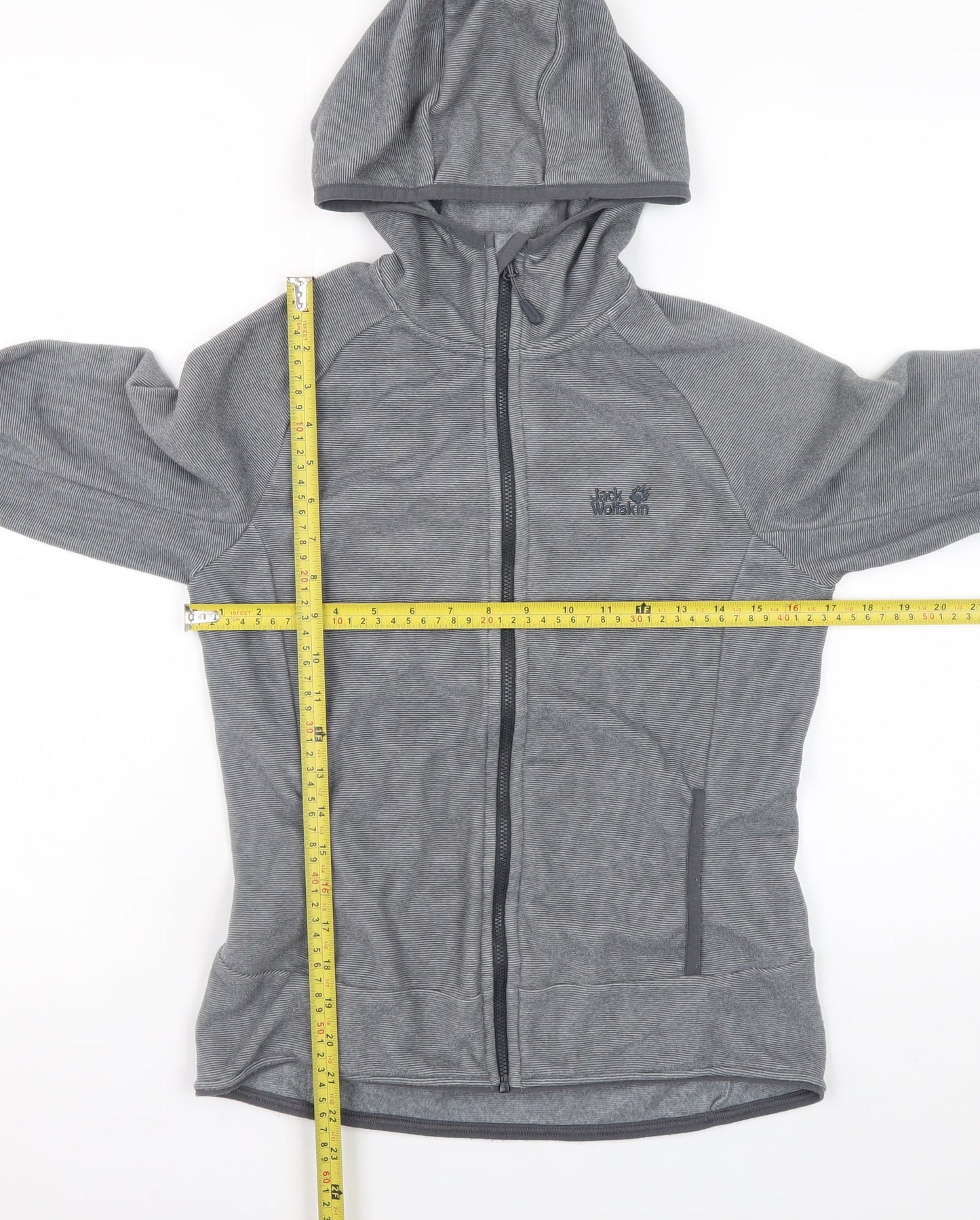 Unisex Adults UK Size S Jack Wolfskin Grey Full Zip Hoodie