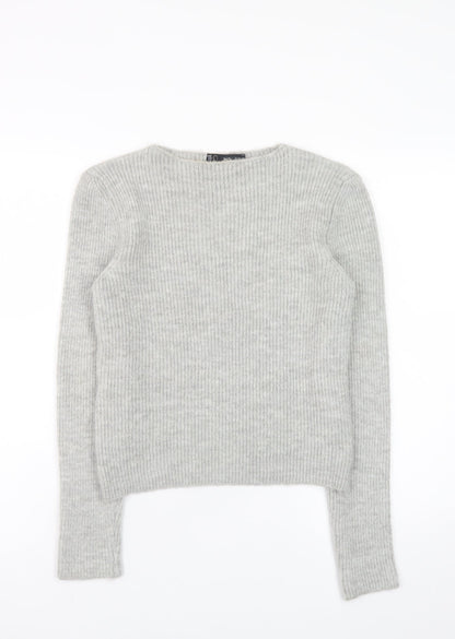 Womens UK Size XS MNG Grey Pullover Jumper