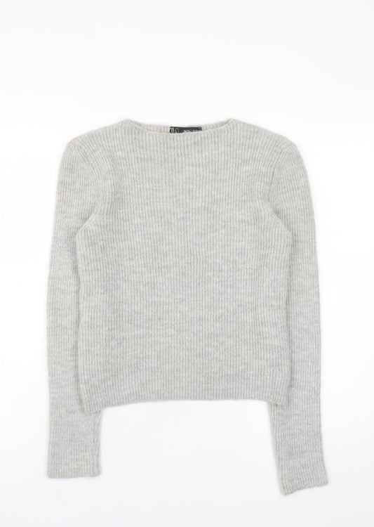 Womens UK Size XS MNG Grey Pullover Jumper