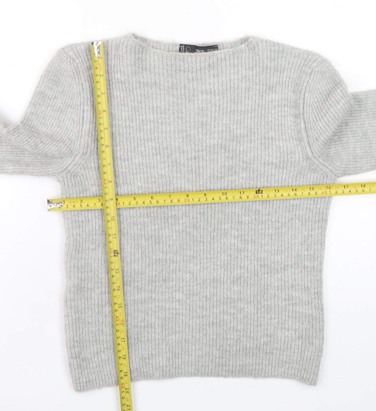 Womens UK Size XS MNG Grey Pullover Jumper