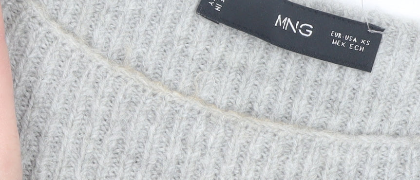 Womens UK Size XS MNG Grey Pullover Jumper