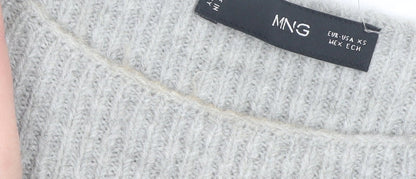 Womens UK Size XS MNG Grey Pullover Jumper