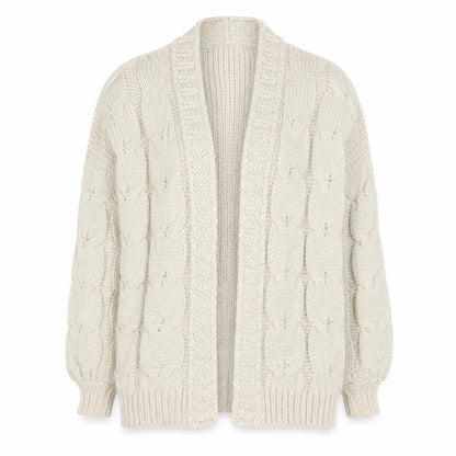 Next Women Ivory Cable-Knit Open Cardigan XS Acrylic Winter Jumper