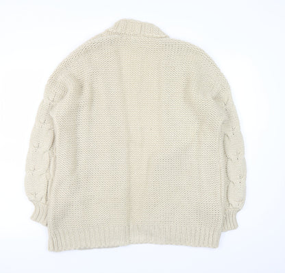 Next Women Ivory Cable-Knit Open Cardigan XS Acrylic Winter Jumper
