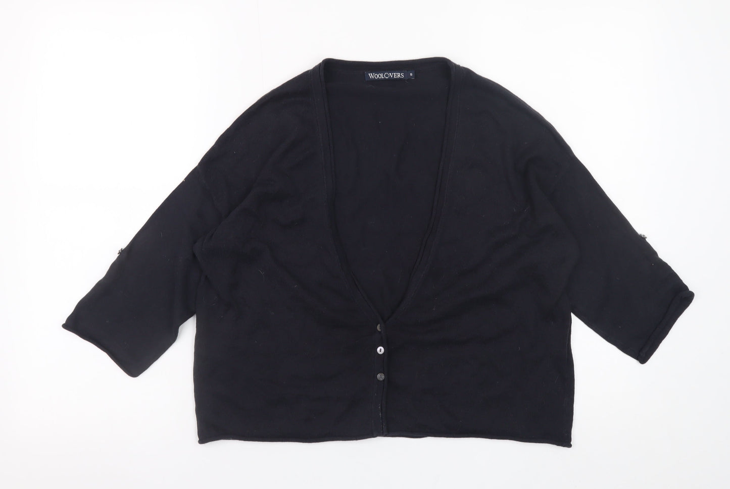 Womens UK Size S Woolovers Black Cardigan Jumper
