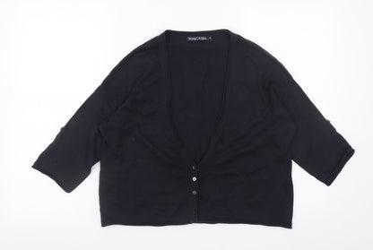 Womens UK Size S Woolovers Black Cardigan Jumper