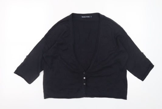 Womens UK Size S Woolovers Black Cardigan Jumper