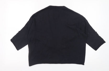 Womens UK Size S Woolovers Black Cardigan Jumper
