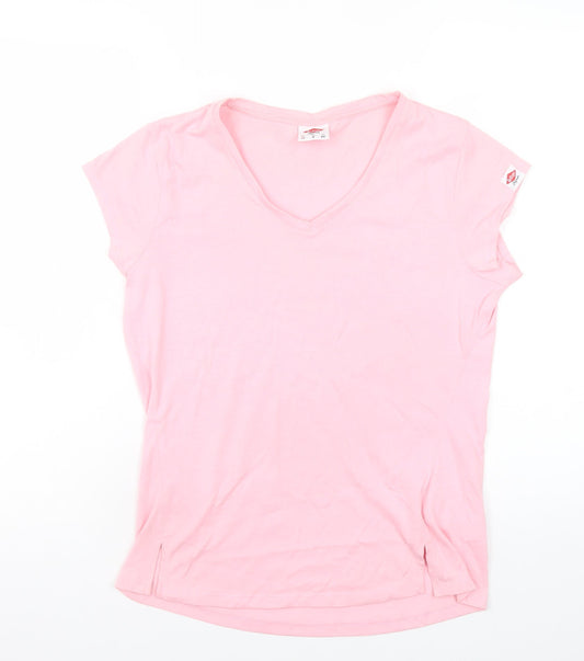 Womens UK Size 12 Lee Cooper Pink Basic T-Shirt