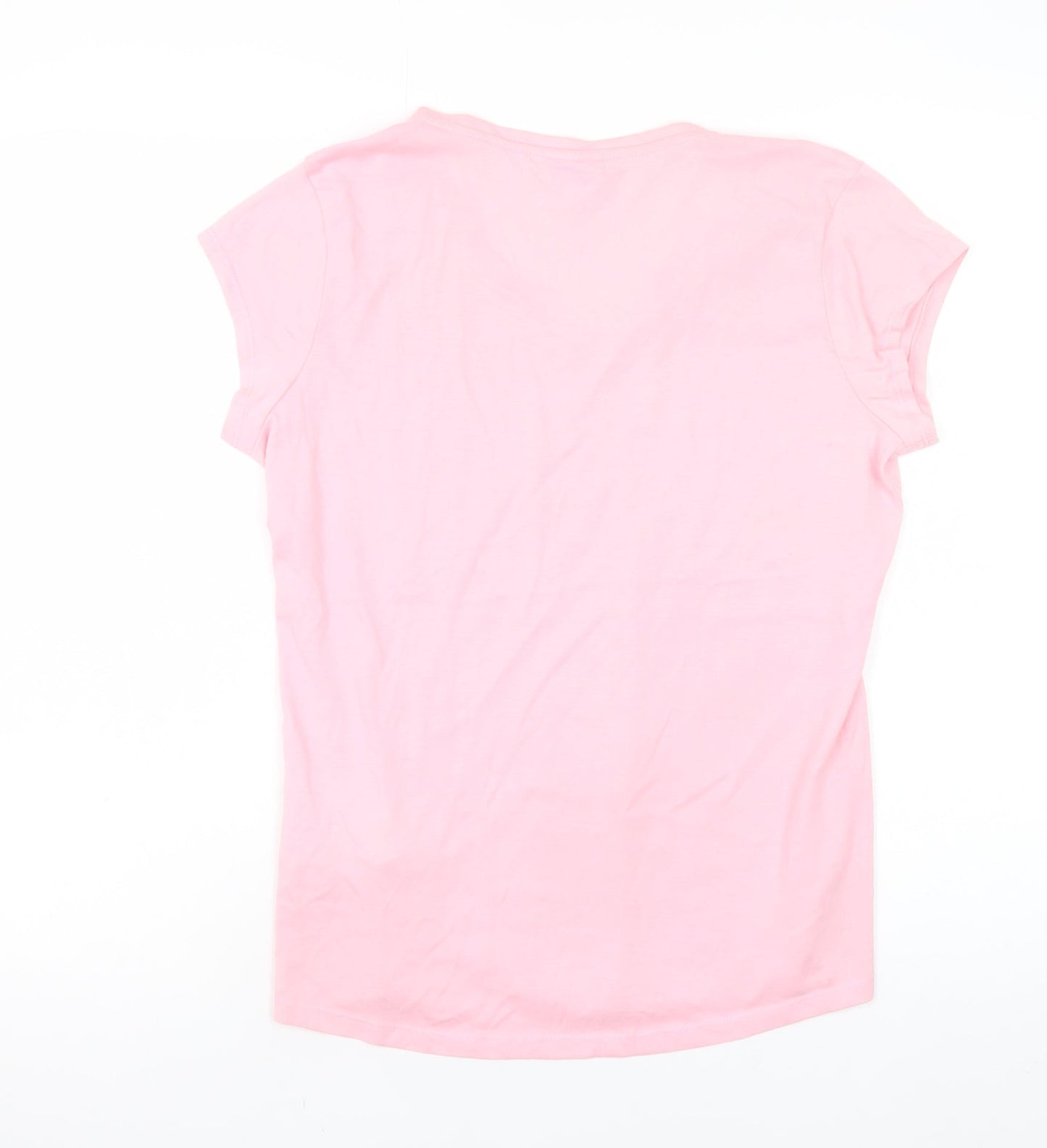 Womens UK Size 12 Lee Cooper Pink Basic T-Shirt