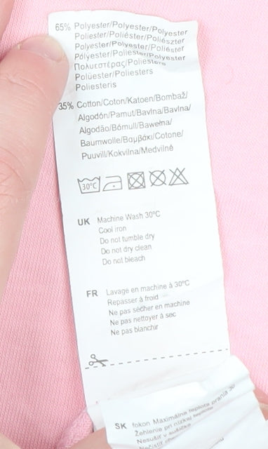 Womens UK Size 12 Lee Cooper Pink Basic T-Shirt