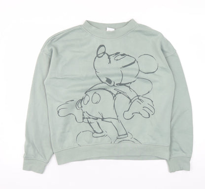 Womens UK Size XS Disney Green Pullover Sweatshirt