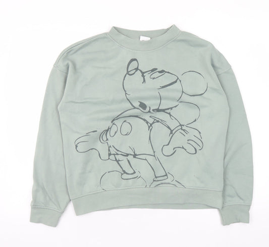 Womens UK Size XS Disney Green Pullover Sweatshirt