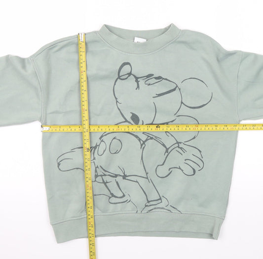 Womens UK Size XS Disney Green Pullover Sweatshirt
