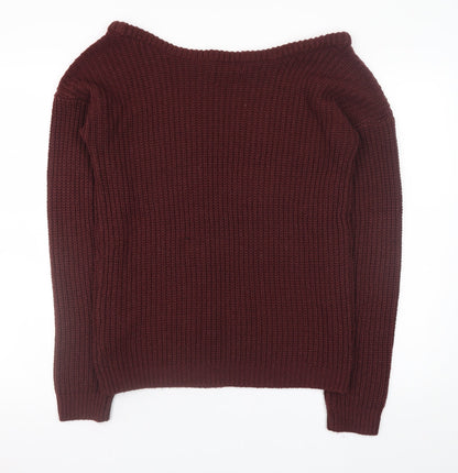 Womens UK Size S Missguided Red Pullover Jumper