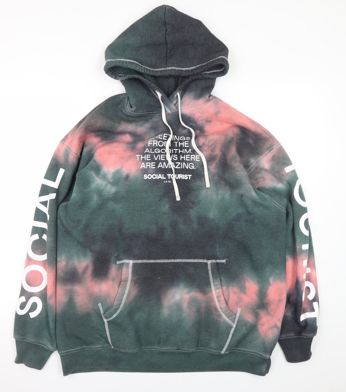 Mens UK Size M Social Tourist Multicoloured Pullover Hoodie