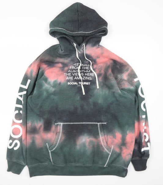 Mens UK Size M Social Tourist Multicoloured Pullover Hoodie