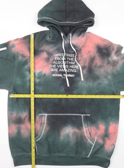Mens UK Size M Social Tourist Multicoloured Pullover Hoodie