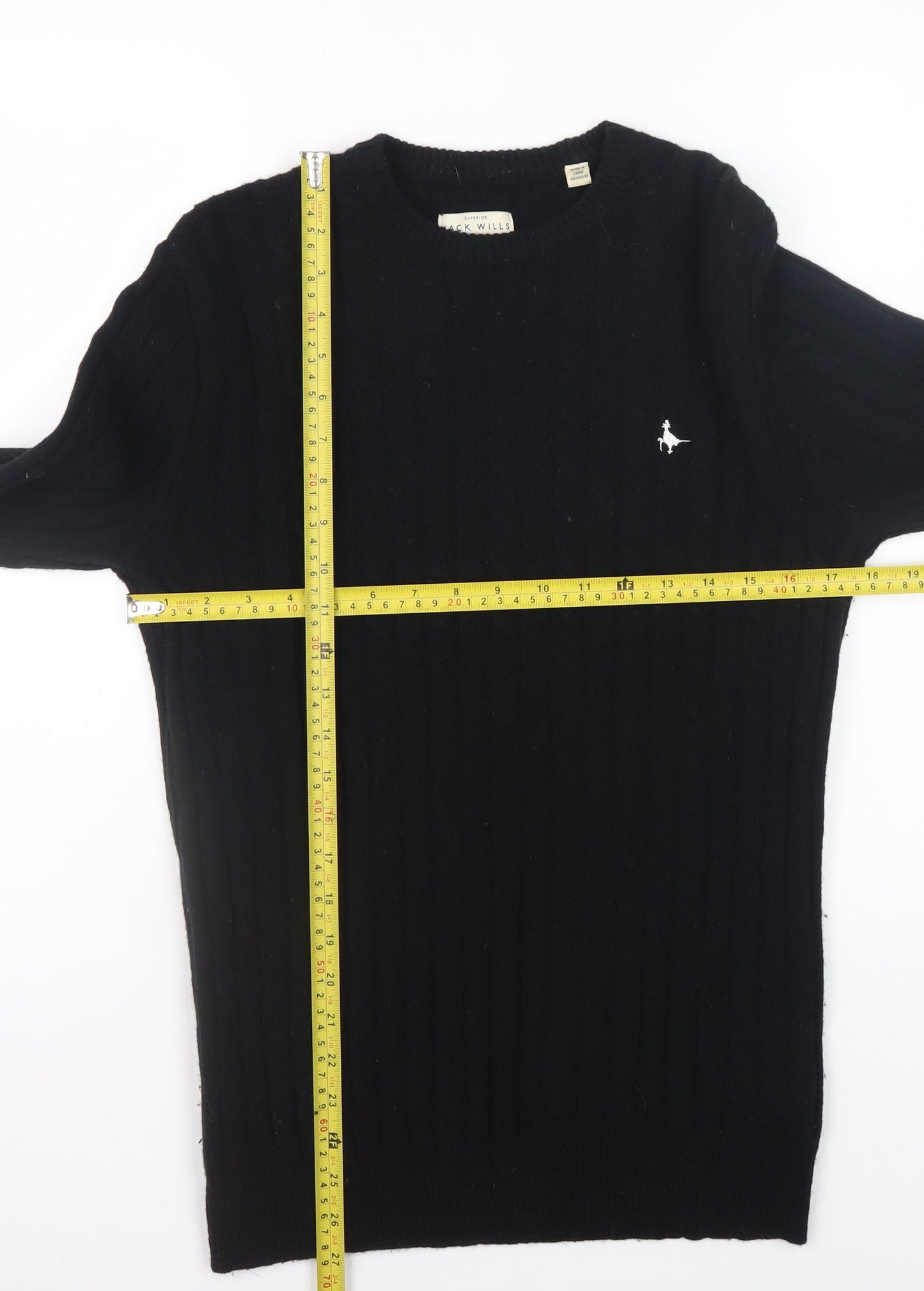 Mens UK Size S Jack Wills Black Pullover Jumper