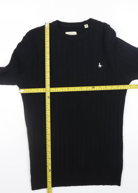 Mens UK Size S Jack Wills Black Pullover Jumper