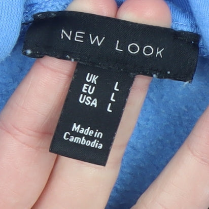 Mens UK Size L New Look Blue Pullover Hoodie