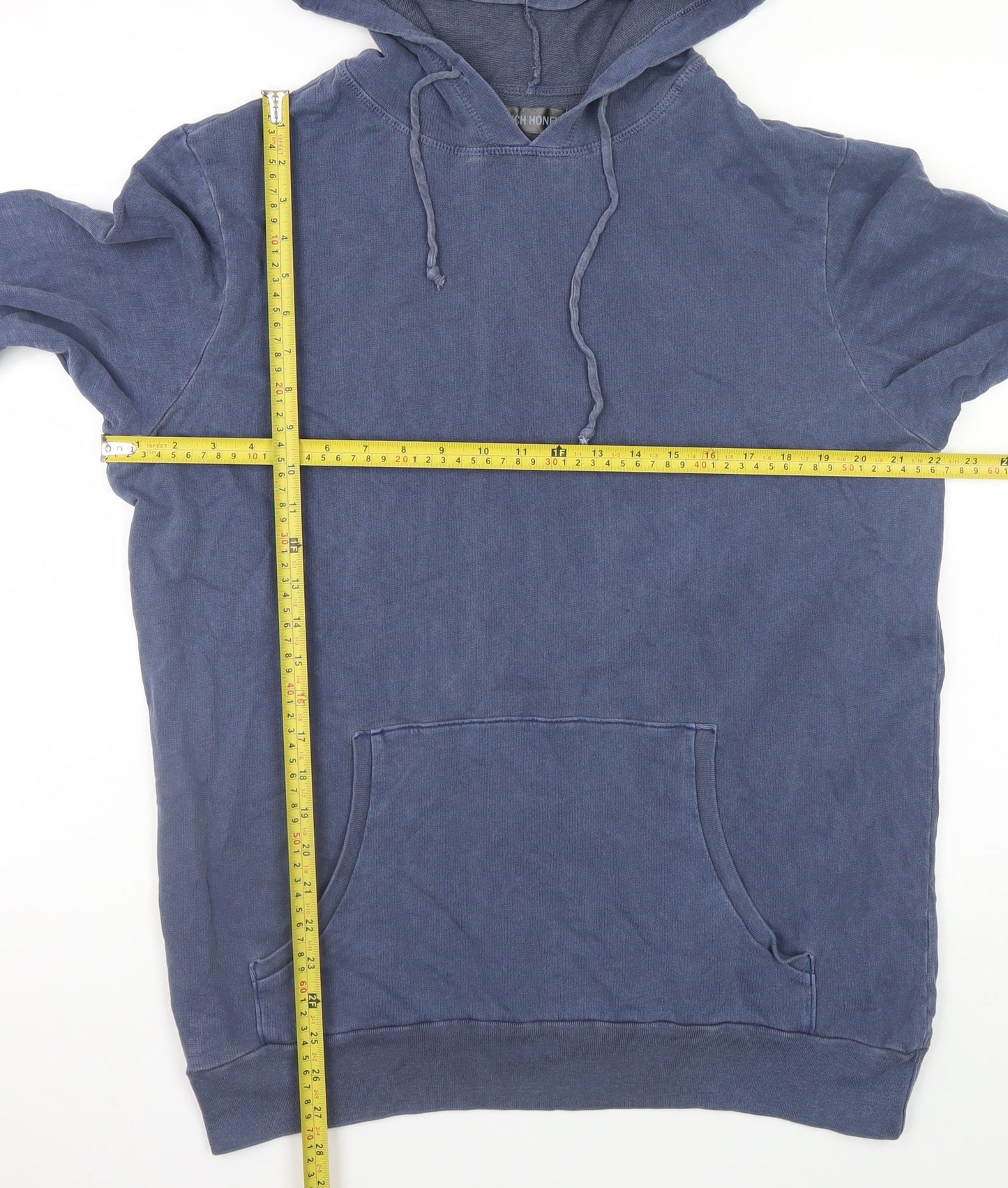 Mens UK Size M Rich Honey Blue Pullover Hoodie