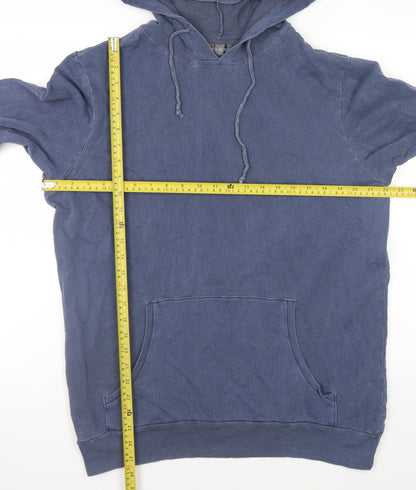 Mens UK Size M Rich Honey Blue Pullover Hoodie