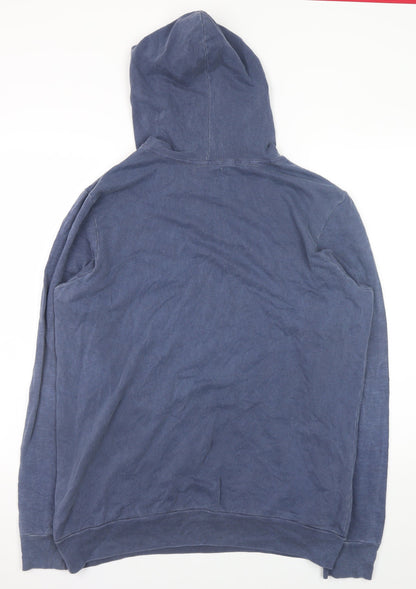Mens UK Size M Rich Honey Blue Pullover Hoodie