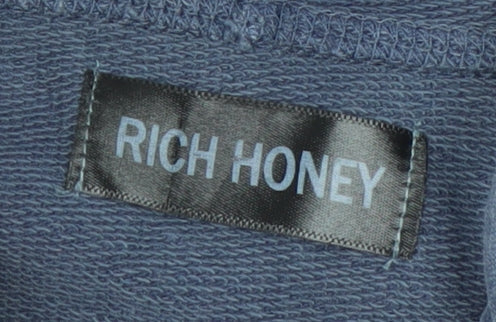 Mens UK Size M Rich Honey Blue Pullover Hoodie