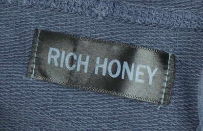 Mens UK Size M Rich Honey Blue Pullover Hoodie