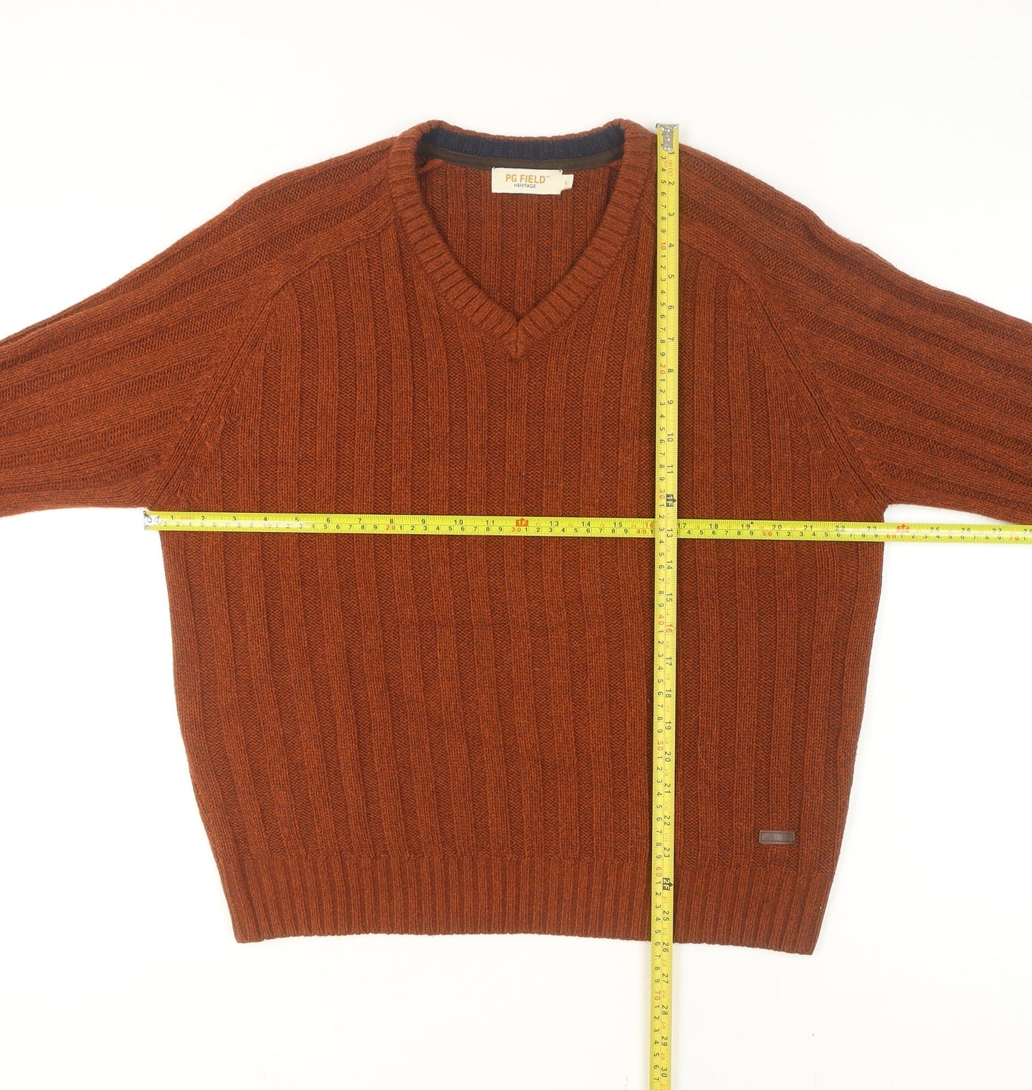 Mens UK Size L PG Field Brown Pullover Jumper