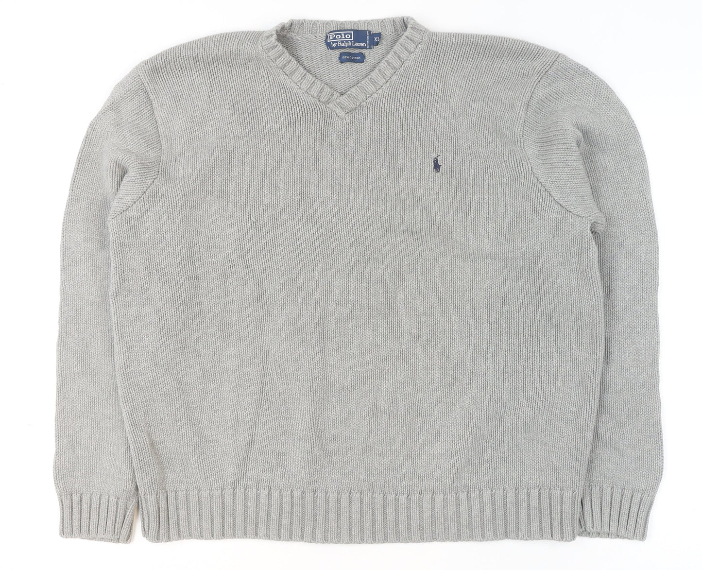 Mens UK Size XL Polo by Ralph Lauren Grey Pullover Jumper