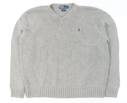 Mens UK Size XL Polo by Ralph Lauren Grey Pullover Jumper