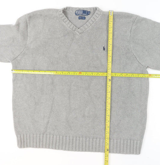 Mens UK Size XL Polo by Ralph Lauren Grey Pullover Jumper