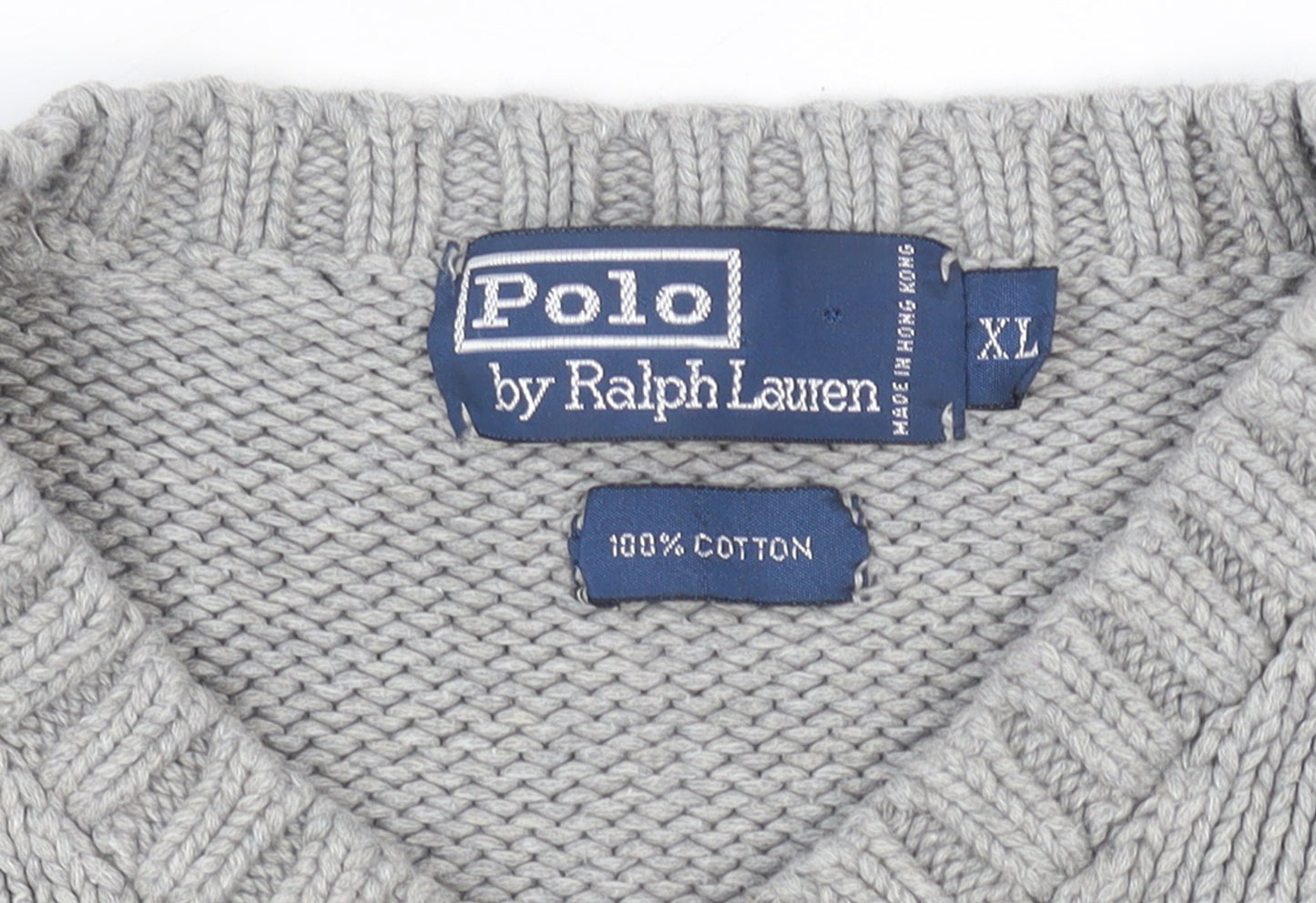 Mens UK Size XL Polo by Ralph Lauren Grey Pullover Jumper