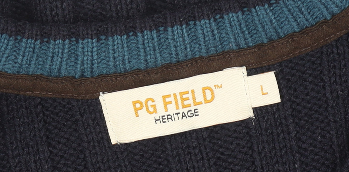 Mens UK Size L PG Field Blue Pullover Jumper