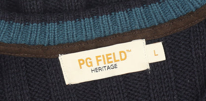 Mens UK Size L PG Field Blue Pullover Jumper