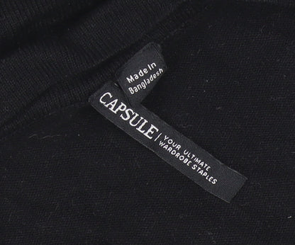 Womens UK Size M Capsule Black Cardigan Jumper