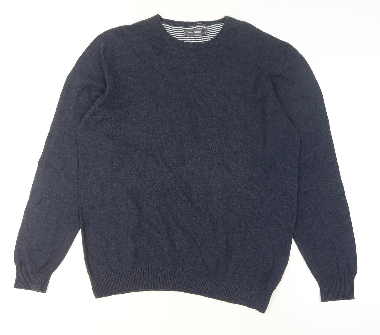 Mens UK Size L Samuel Windsor Blue Pullover Jumper