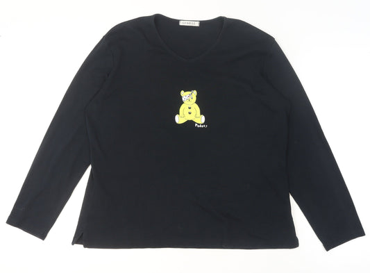 Womens UK Size 16 George Black Basic T-Shirt