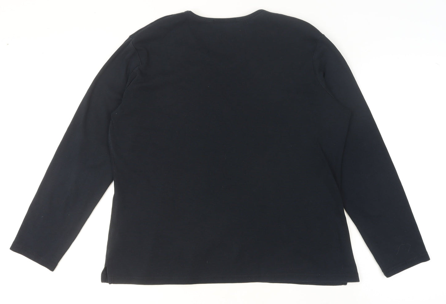 Womens UK Size 16 George Black Basic T-Shirt