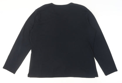 Womens UK Size 16 George Black Basic T-Shirt