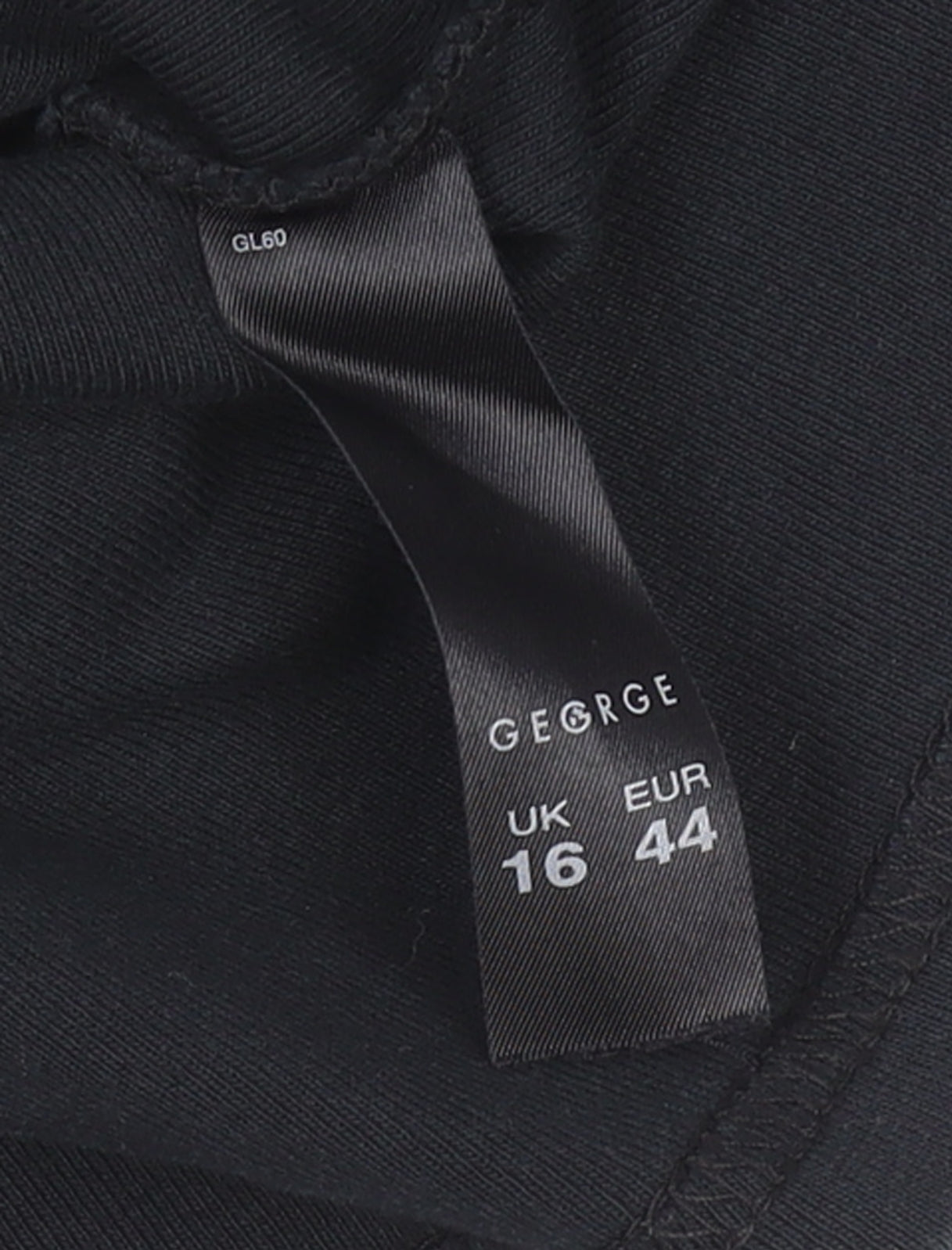 Womens UK Size 16 George Black Basic T-Shirt