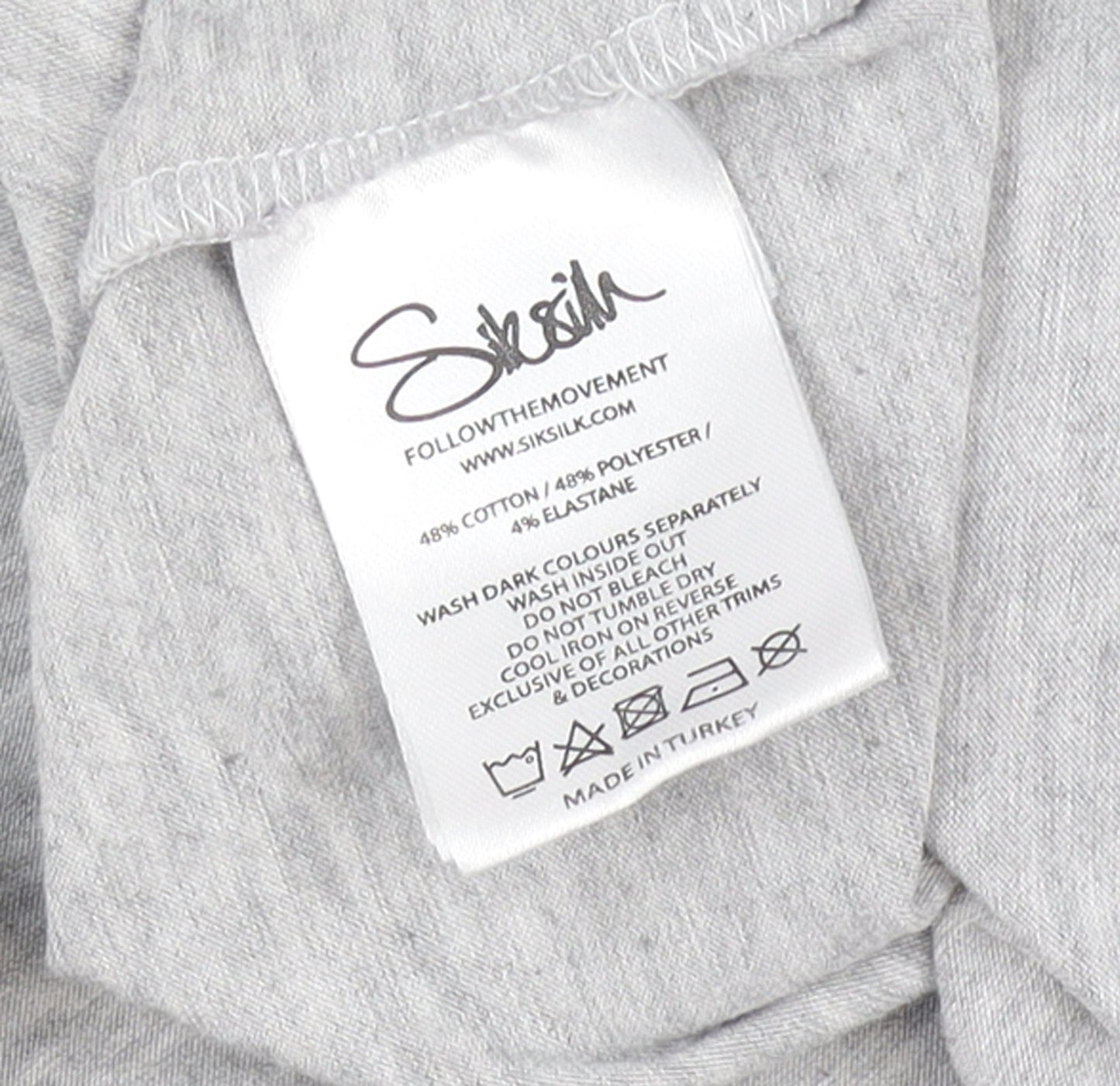 Womens UK Size XS SikSilk Grey Jersey T-Shirt