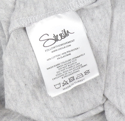 Womens UK Size XS SikSilk Grey Jersey T-Shirt