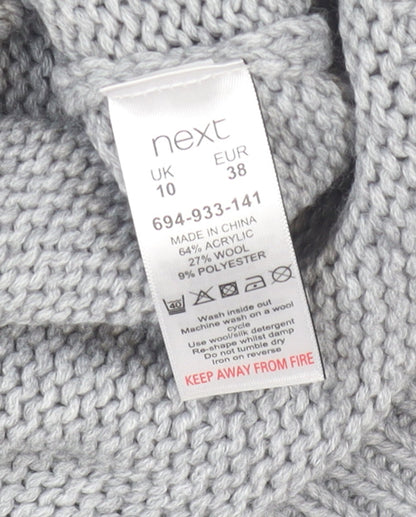 Womens UK Size 10 NEXT Grey Pullover Jumper