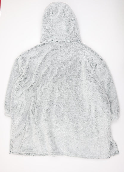 John Lewis & Partners Grey Hooded Fleece Robe Men’s One Size