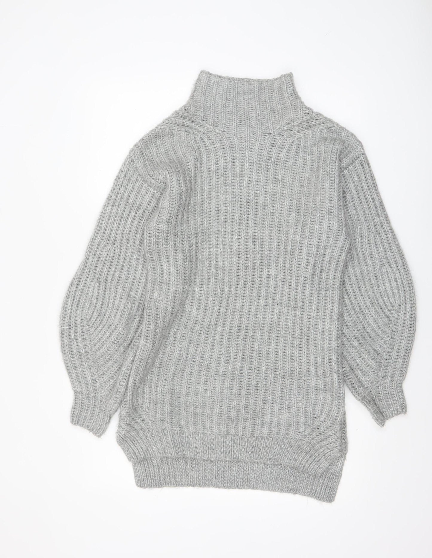 Womens UK Size 4 Miss Selfridge Grey Basic Button-Up