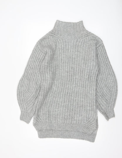 Womens UK Size 4 Miss Selfridge Grey Basic Button-Up